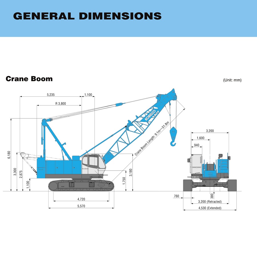 xe cẩu xích 55 tấn kobelco 7055