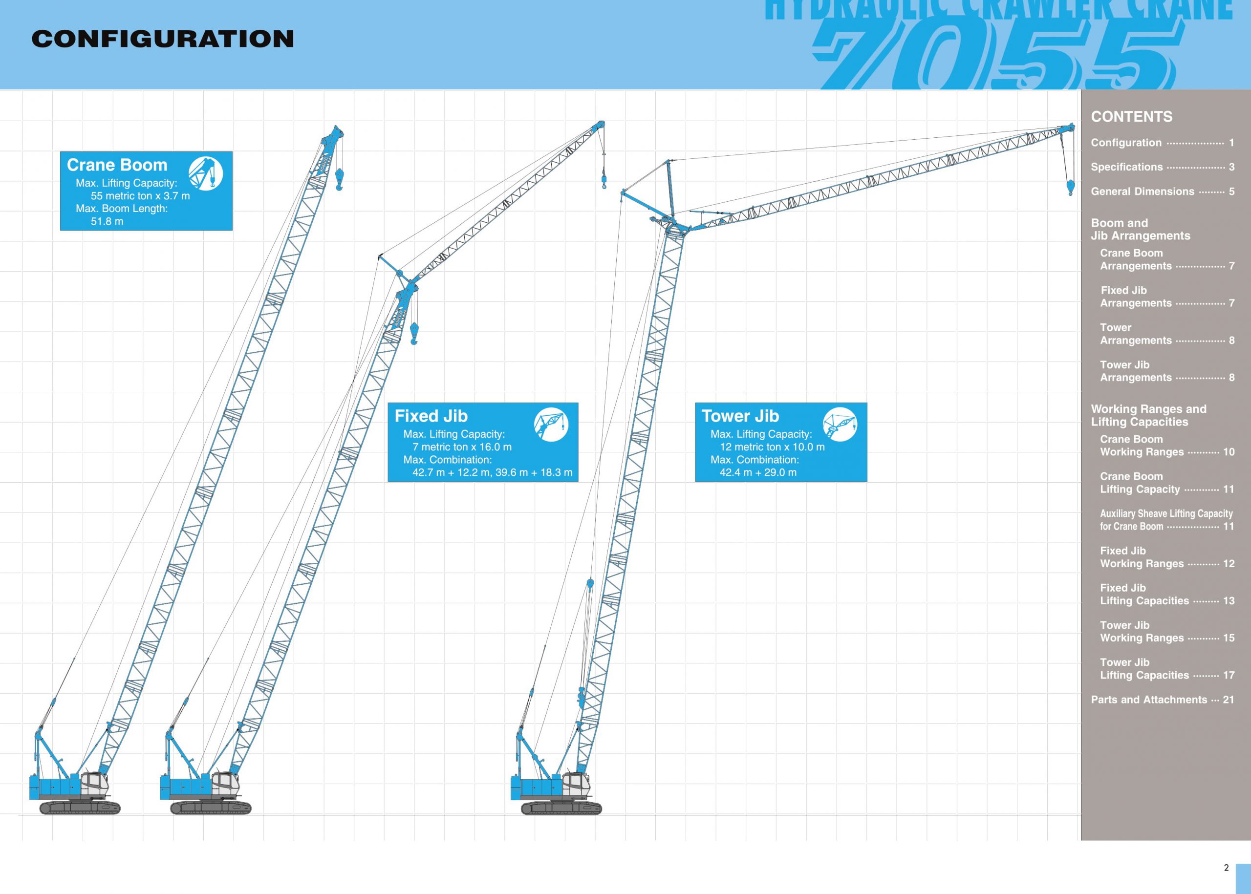 xe cẩu xích 55 tấn kobelco 7055