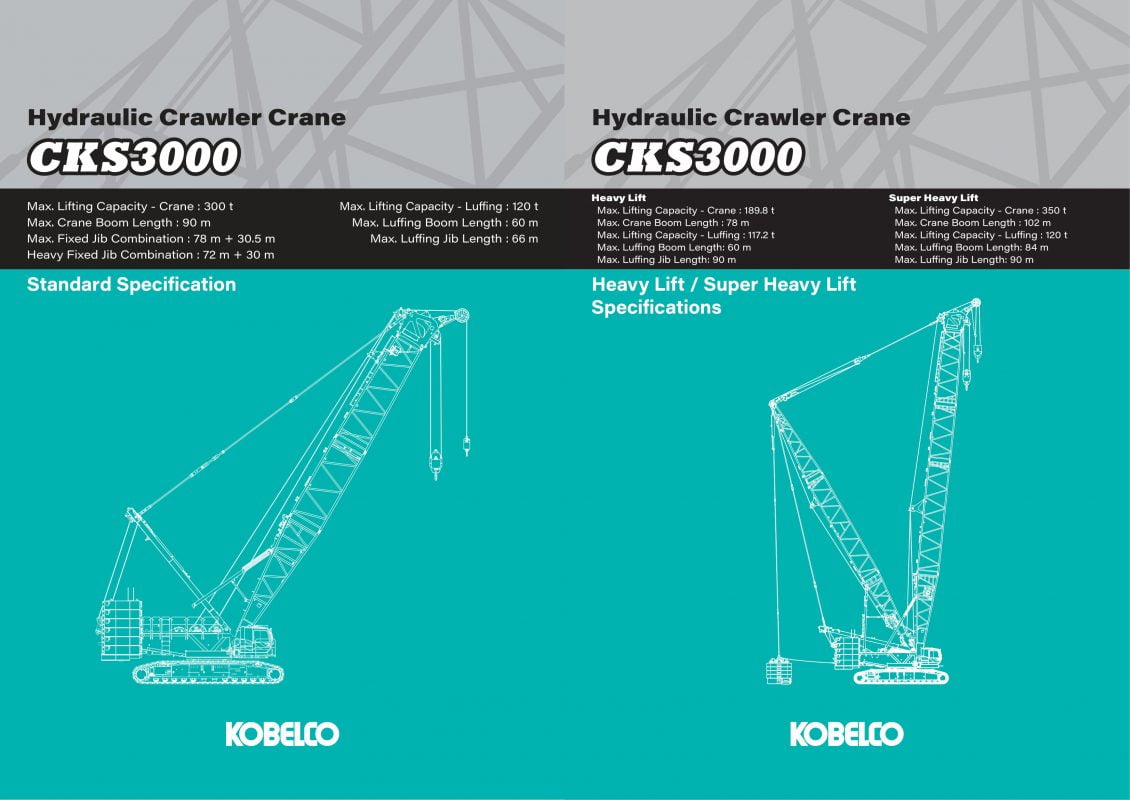 xe cẩu xích 300 tấn - 350 tấn siêu nặng Kobelco CKS3000
