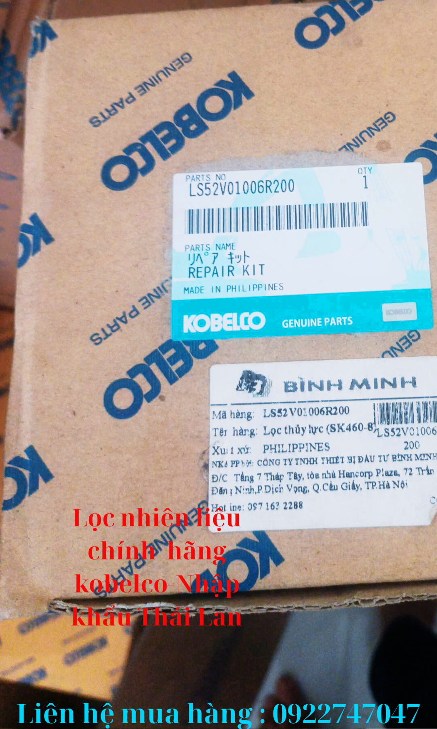 Mua lọc hồi thủy lực chính hãng máy kobelco SK200, SK330, SK480, SK500 - Ảnh 5